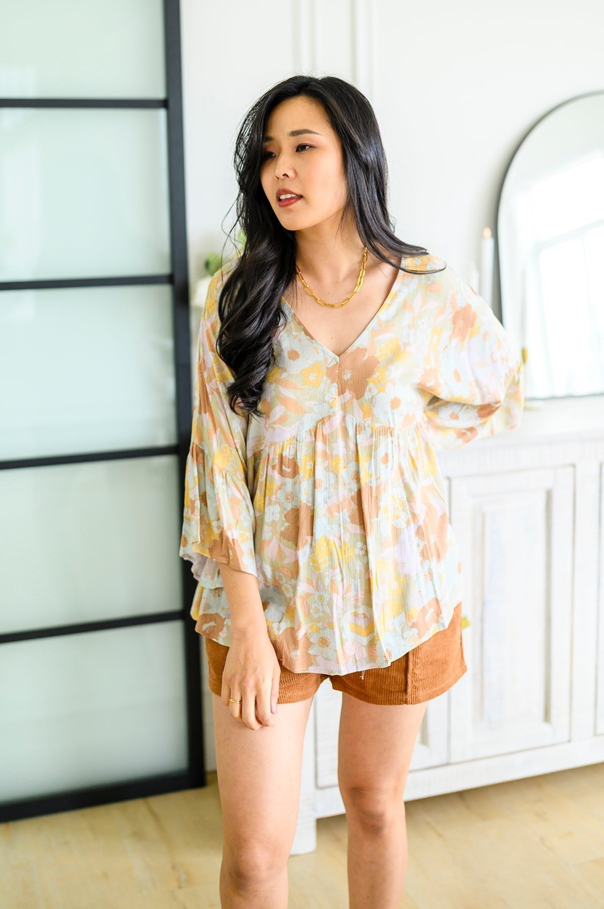 Singled Out Floral Blouse in Green (Online Exclusive) - Uptown Boutique Ramona