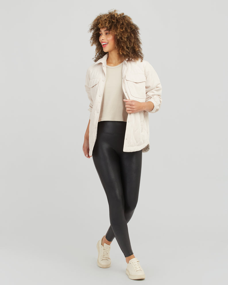 Buy SPANX Faux Leather Quilted Leggings Very Black SM - Regular at
