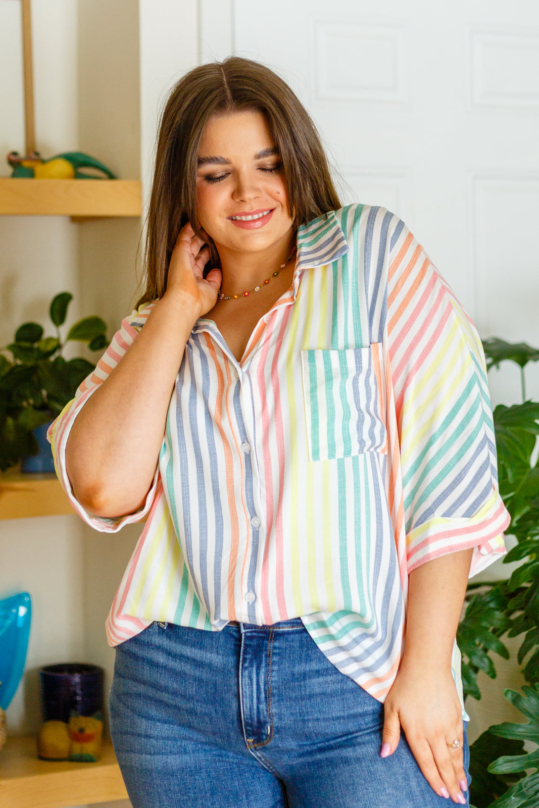 End Of The Rainbow Striped Button Up (Online Exclusive) – Uptown