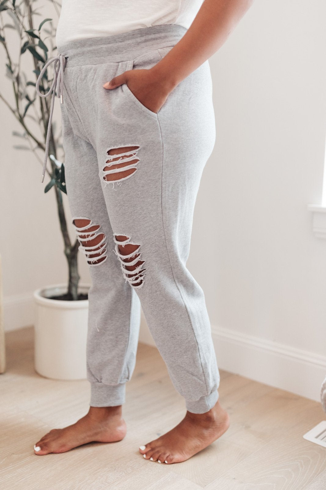 Kick Back Distressed Joggers (Online Exclusive) – Uptown Boutique