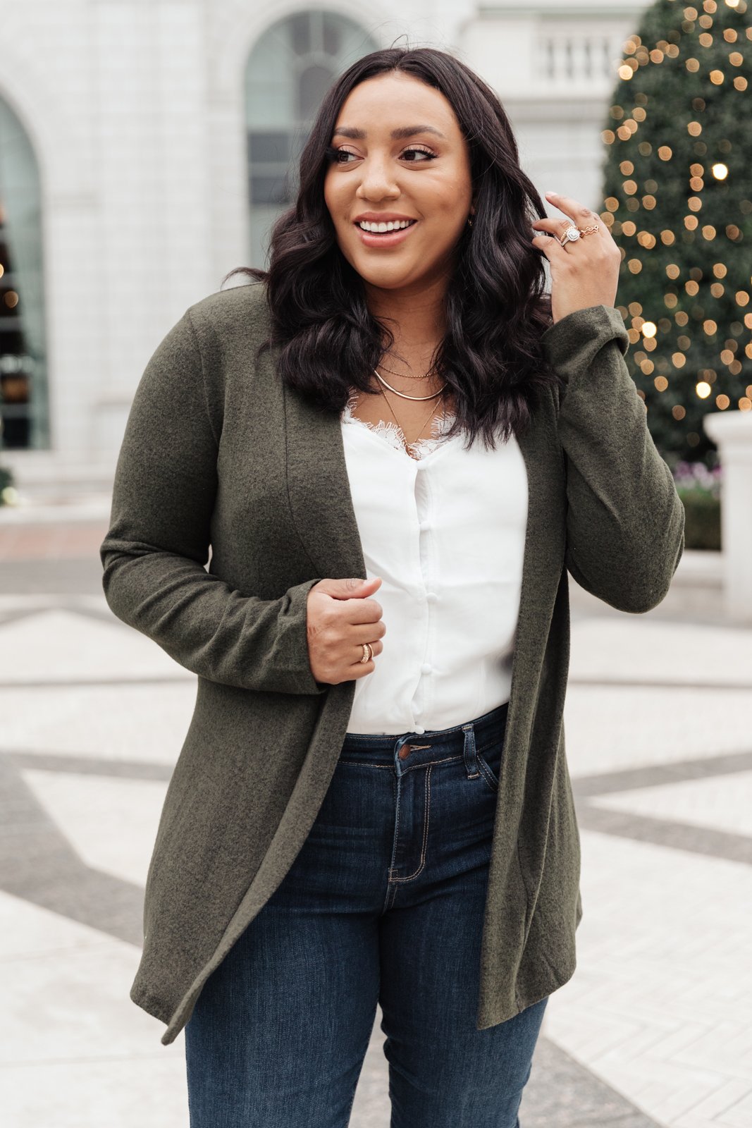 Sienna Sweater knit Cardigan In Olive (Online Exclusive) – Uptown