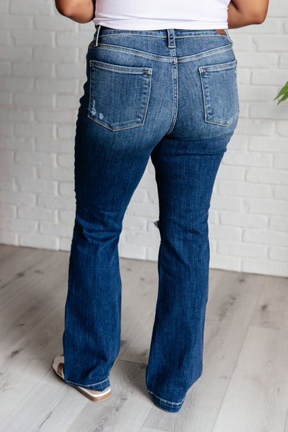 Mila Mid Rise Distressed Bootcut Jeans (Online Exclusive)