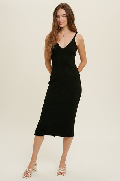 Adored By You Ribbed Midi Dress