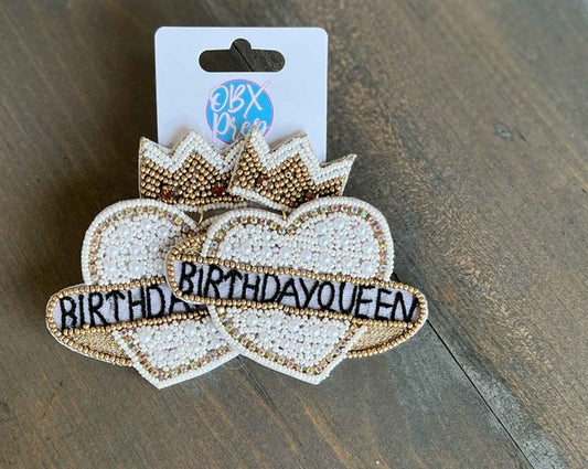 Birthday Queen Beaded Earrings