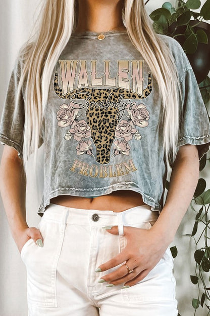 Wallen Somebody's Problem Cropped Graphic Tee