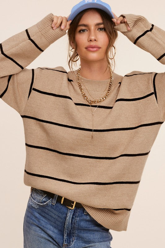 Keep On Shinning Striped Sweater