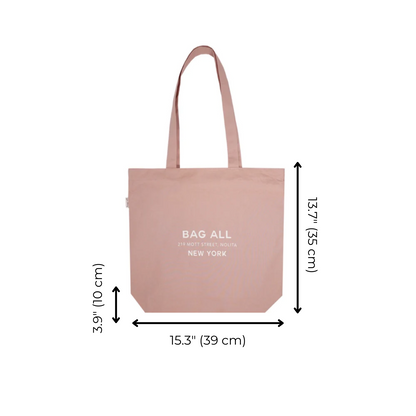 New York City Tote with Zipper and Inside Pocket, Pink/Blush