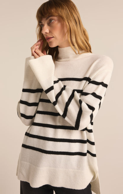 FIN STRIPE TURTLENECK SWEATER