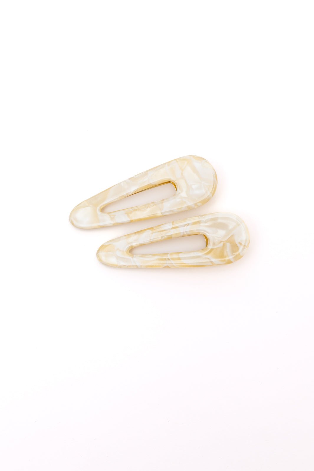 2 Pack Teardrop Hair Clip in Gold Shell (Online Exclusive) - Uptown Boutique Ramona