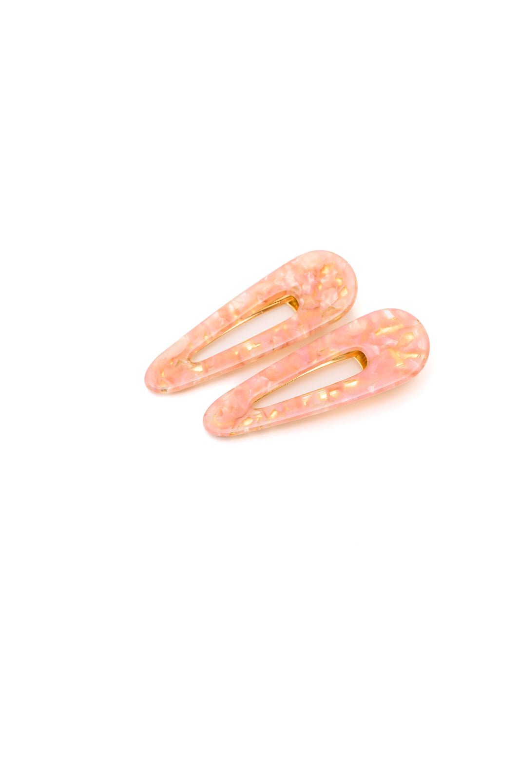 2 Pack Teardrop Hair Clip in Pink Shell (Online Exclusive) - Uptown Boutique Ramona