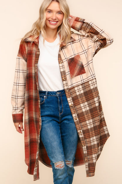 Flannel Plaid Oversized Shacket with Pockets (Online Exclusive)