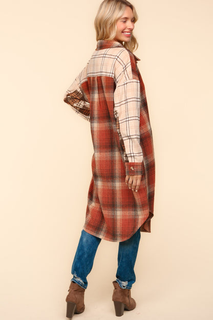 Flannel Plaid Oversized Shacket with Pockets (Online Exclusive)