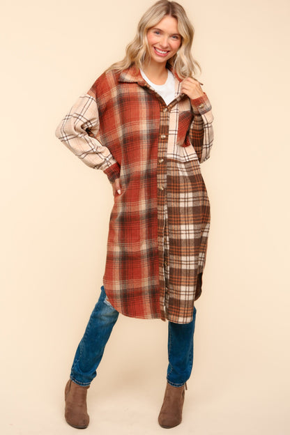 Flannel Plaid Oversized Shacket with Pockets (Online Exclusive)