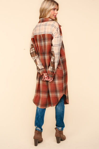 Flannel Plaid Oversized Shacket with Pockets (Online Exclusive)