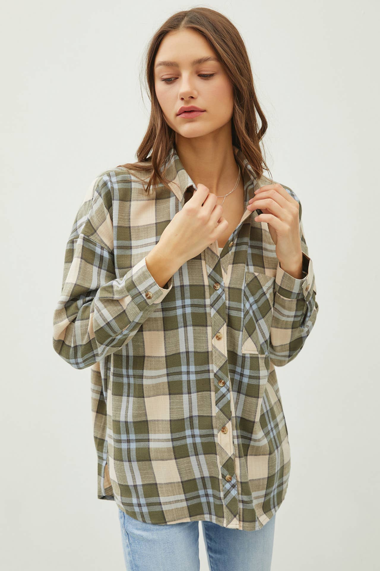 NORTHERN SKY OVERSIZED PLAID FLANNEL