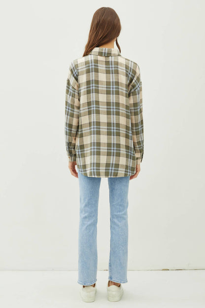 NORTHERN SKY OVERSIZED PLAID FLANNEL