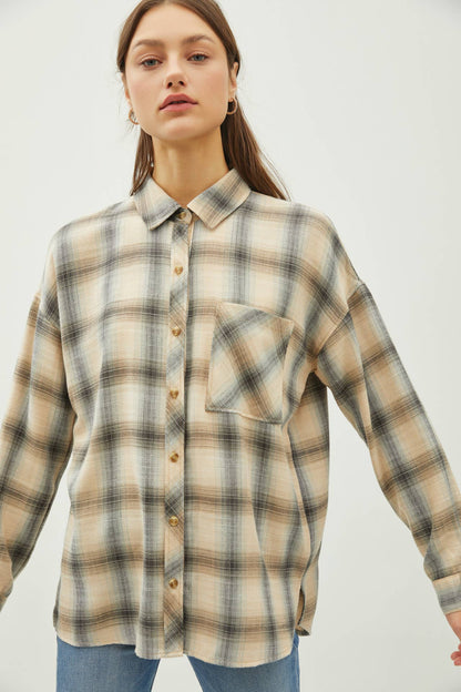 ALL IN THE DETAILS OVERSIZED PLAID FLANNEL