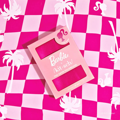 Funda de almohada de satén Barbie x kitsch - Barbie icónica
