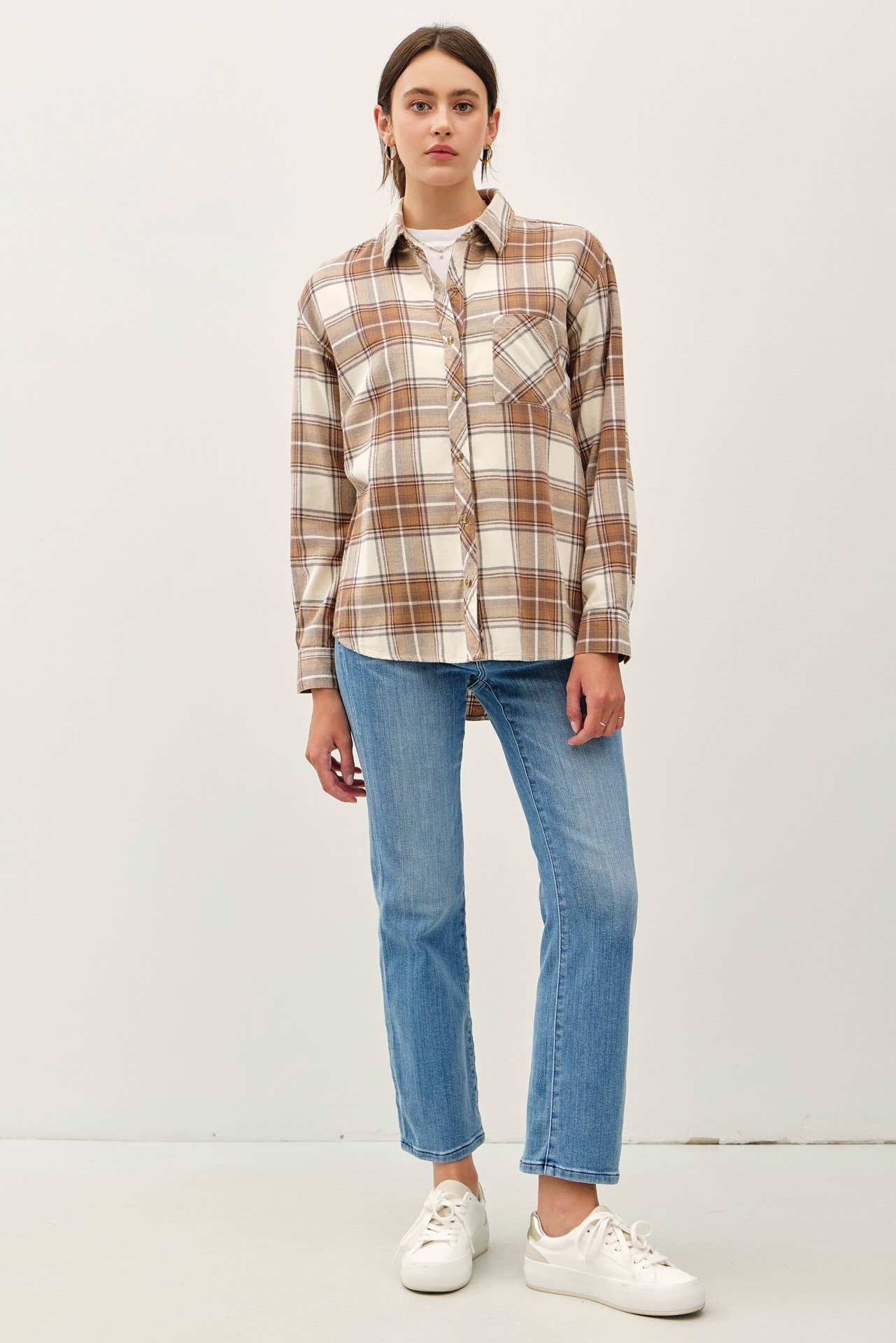 NEVER SETTLE OVERSIZED PLAID FLANNEL