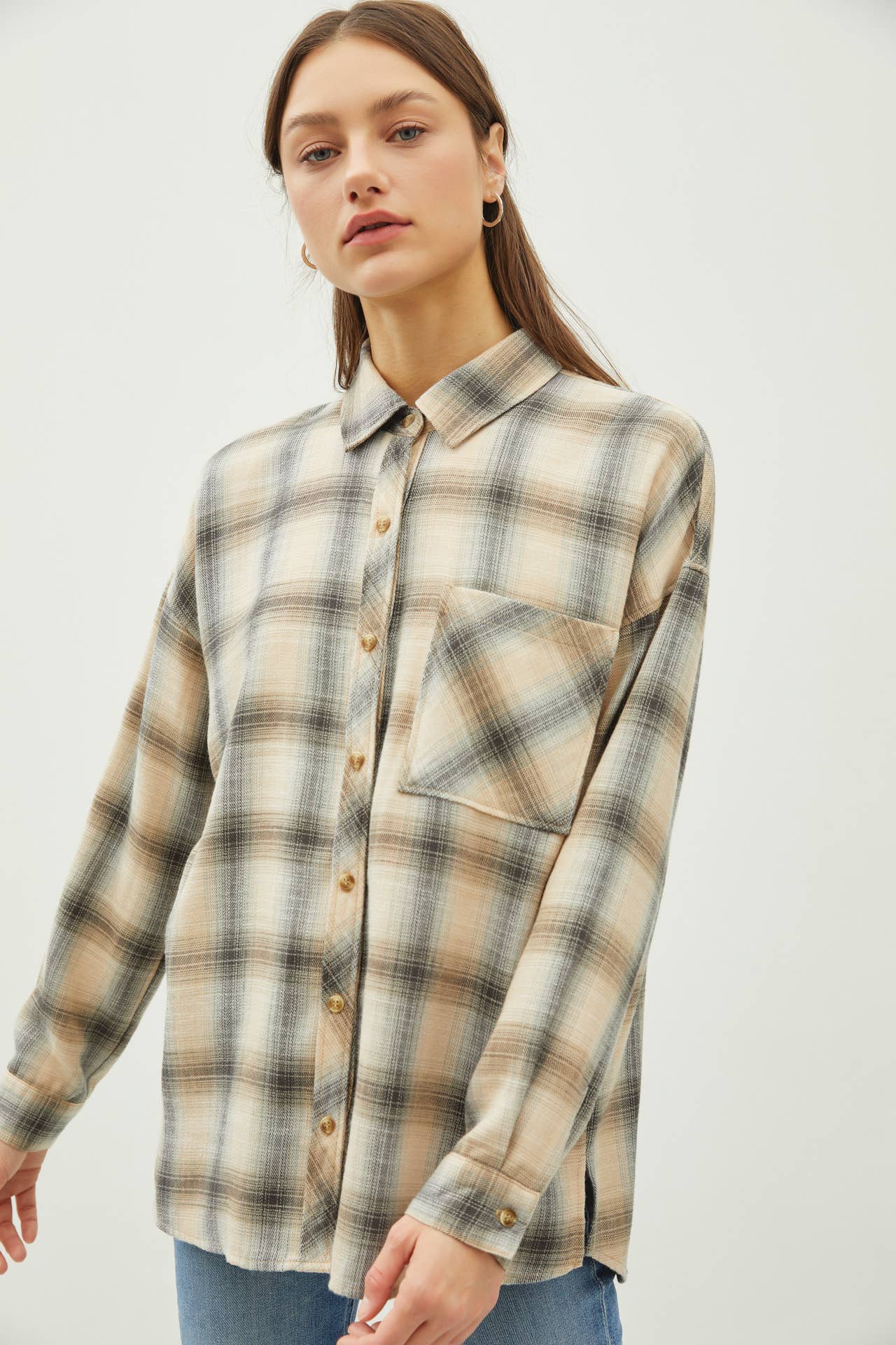 ALL IN THE DETAILS OVERSIZED PLAID FLANNEL