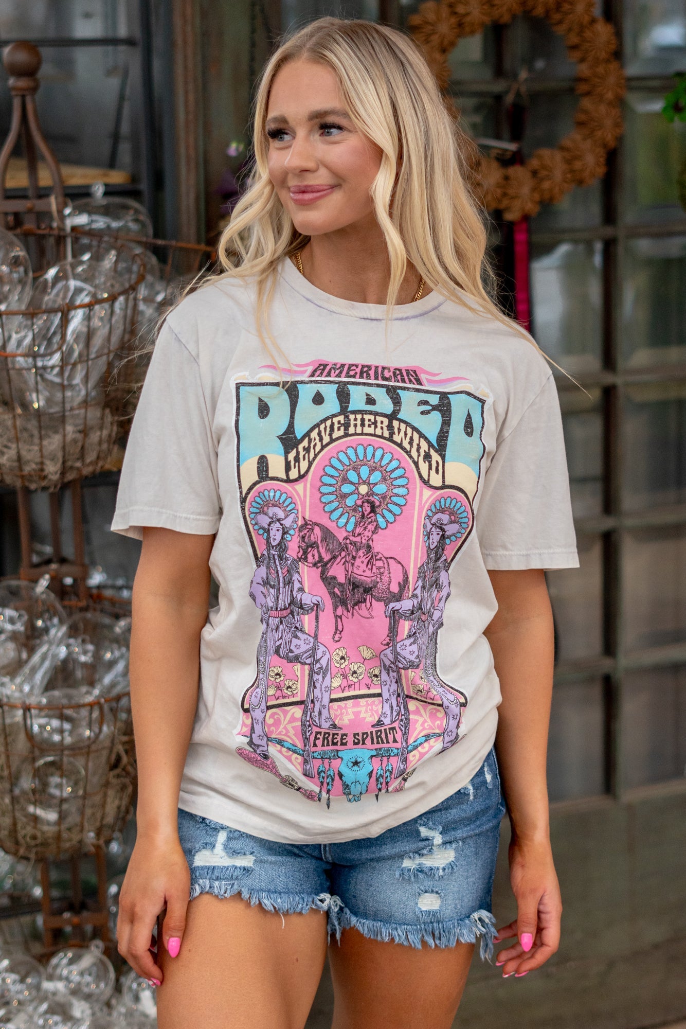T-shirt graphique surdimensionné American Rodeo