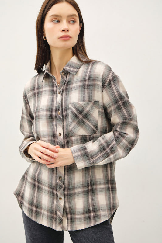 KEEP YOUR SECRETS OVERSIZED FLANNEL