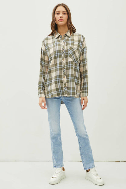 NORTHERN SKY OVERSIZED PLAID FLANNEL