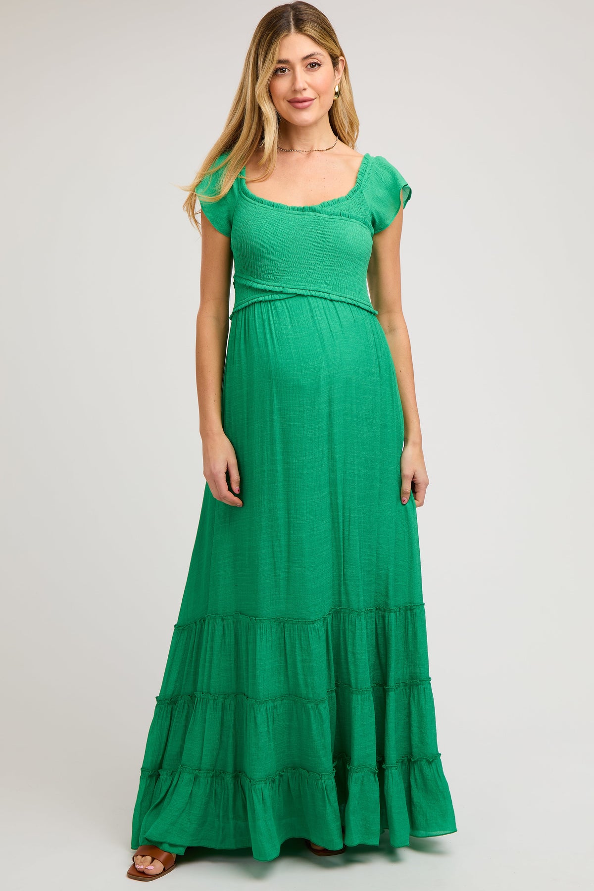 green off the shoulder maternity dress Sage Lace Off Shoulder Maternity Maxi Dress
