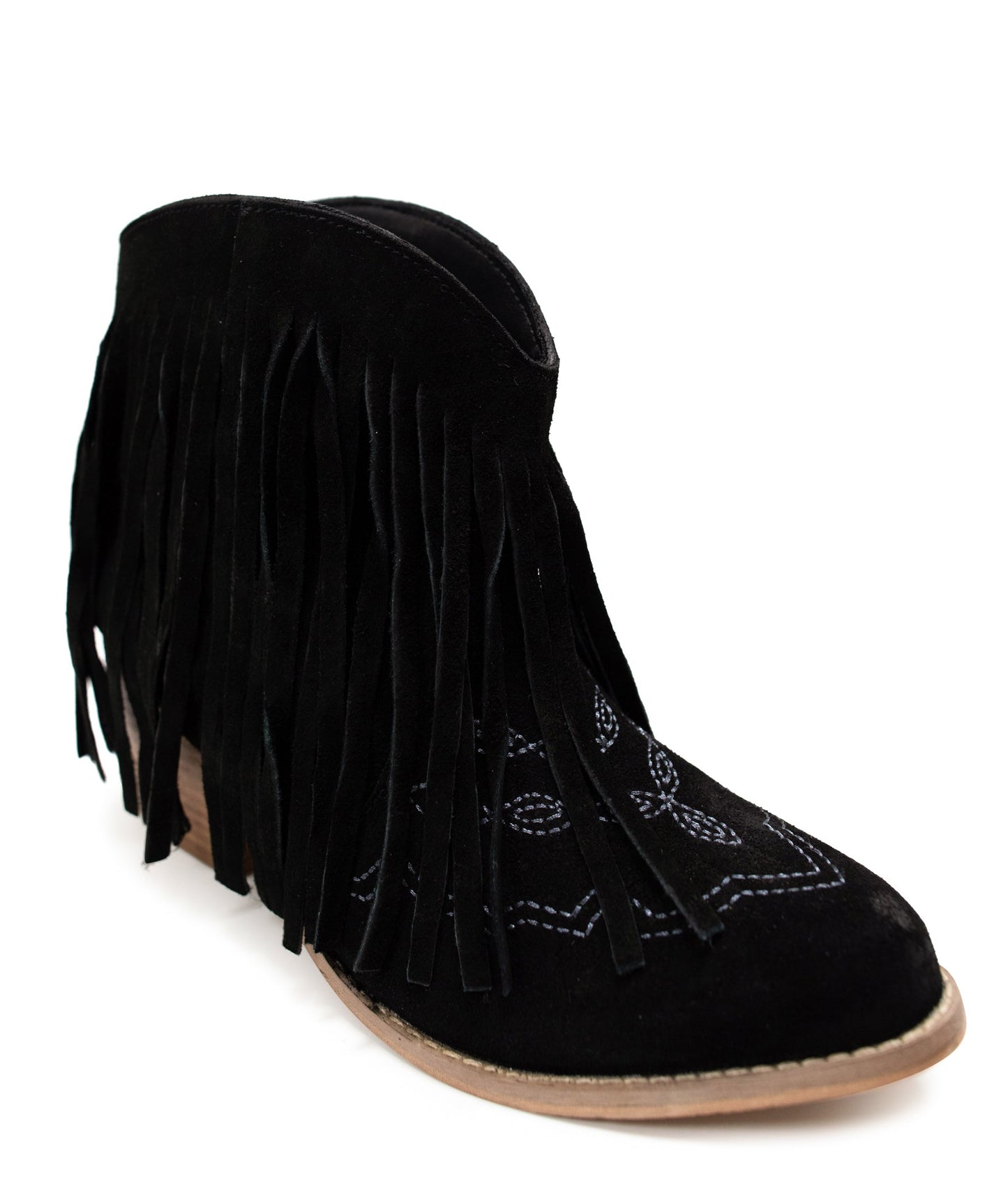 Amos Fringe Ankle Bootie in Black Suede (Online Exclusive)