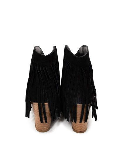 Amos Fringe Ankle Bootie in Black Suede (Online Exclusive)