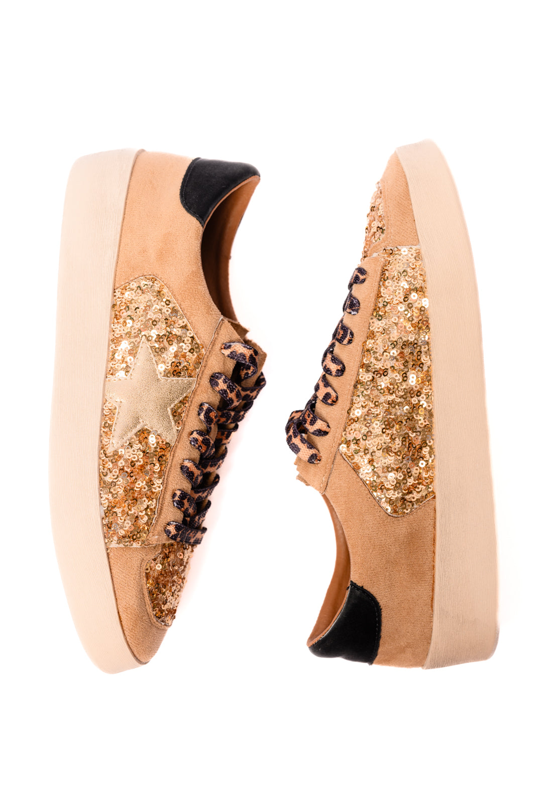 Another Round Sneakers in Gold Sequins (Online Exclusive)