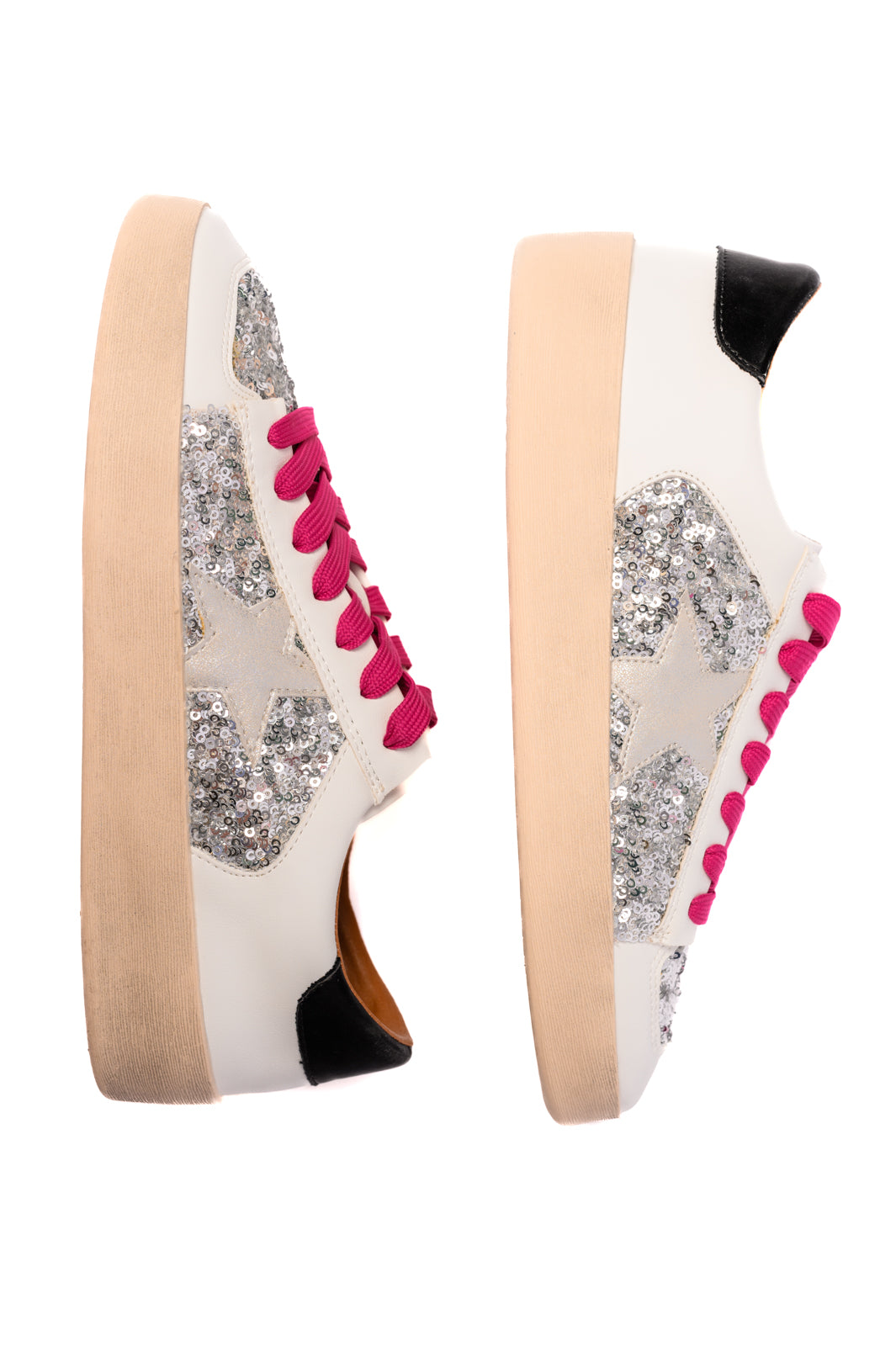 Another Round Sneakers in Silver Sequins (Online Exclusive)