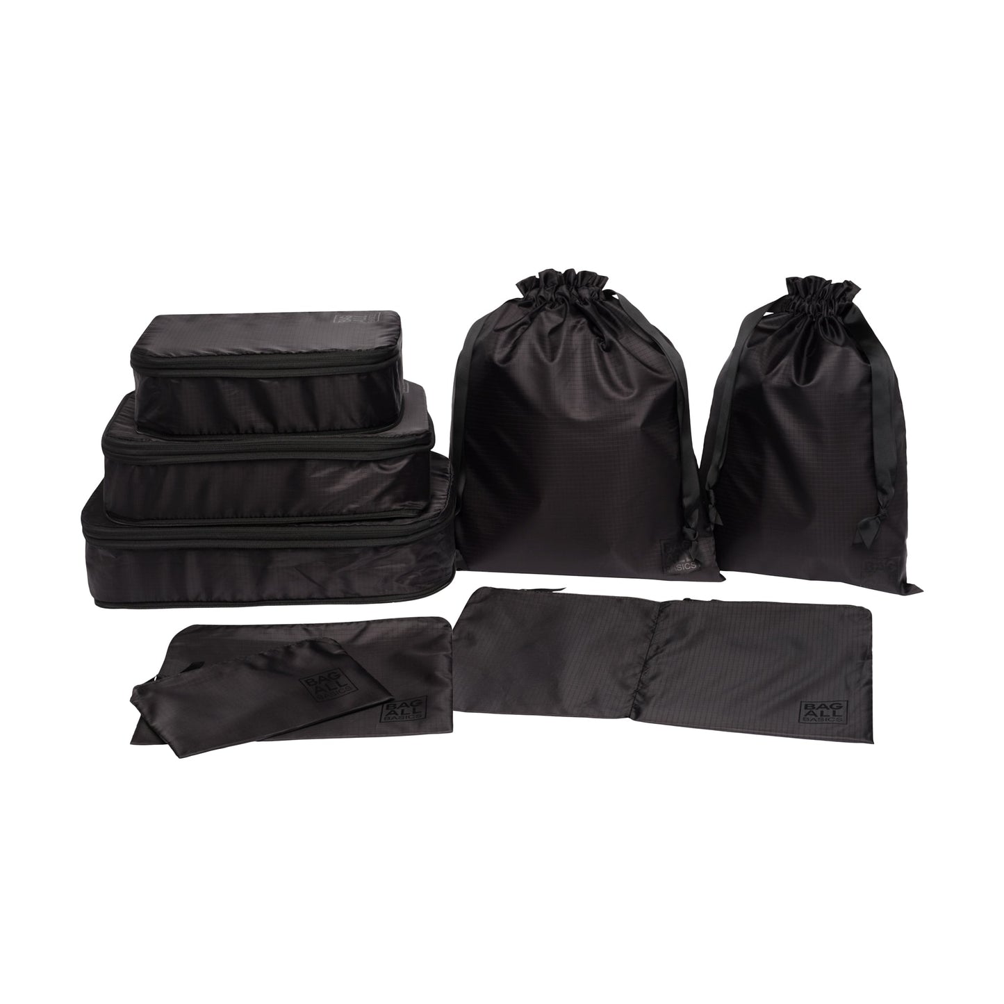 Compression Cubes & Packing Bags Set, 8-pack, Black