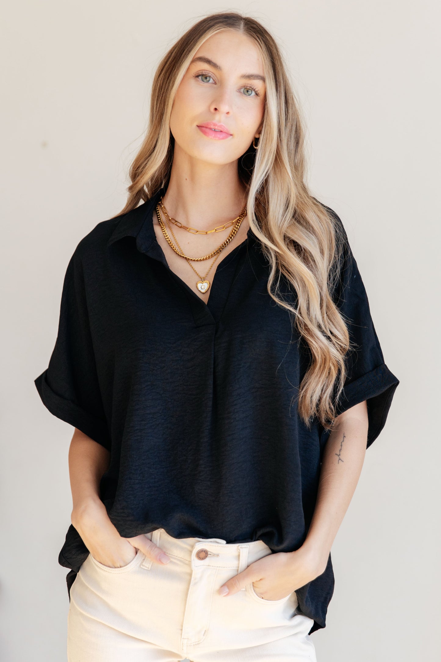 Because I Said So Dolman Sleeve Top in Black (Online Exclusive)