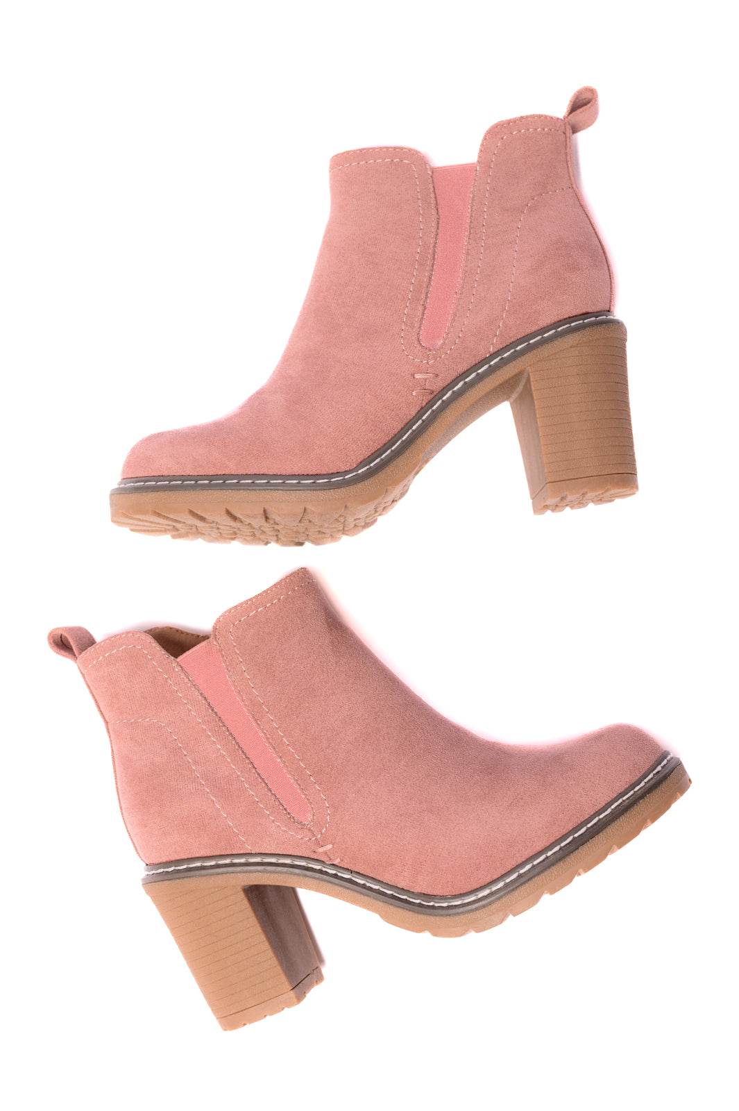 Bite Me Bootie in Blush Faux Suede (Online Exclusive)