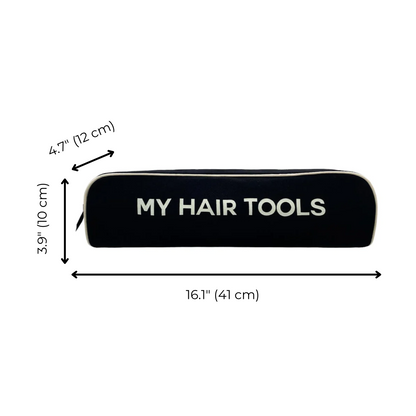 Roomy Hair Wrap Tools Travel Case, Black