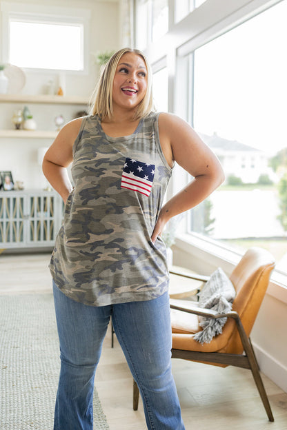 Camouflage Flag Pocket Tank (Online Exclusive)