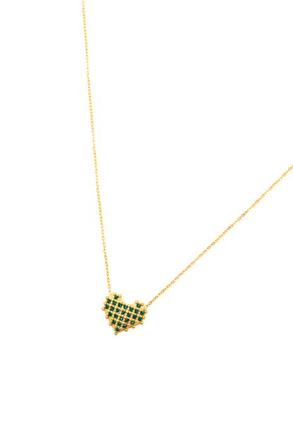 Checkered Heart Necklace (Online Exclusive)