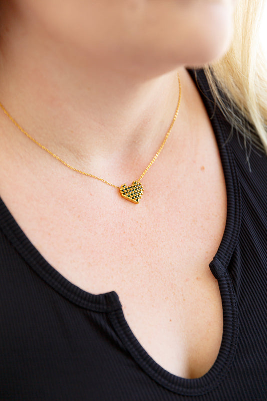 Checkered Heart Necklace (Online Exclusive)