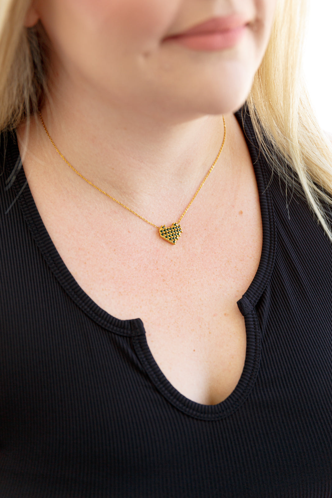 Checkered Heart Necklace (Online Exclusive)