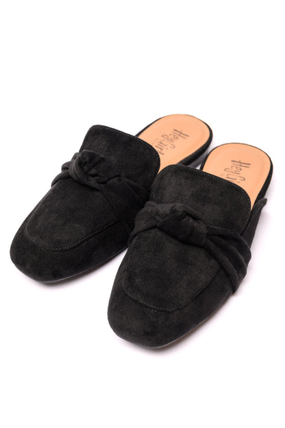 Clingy Mules in Black Faux Suede (Online Exclusive)