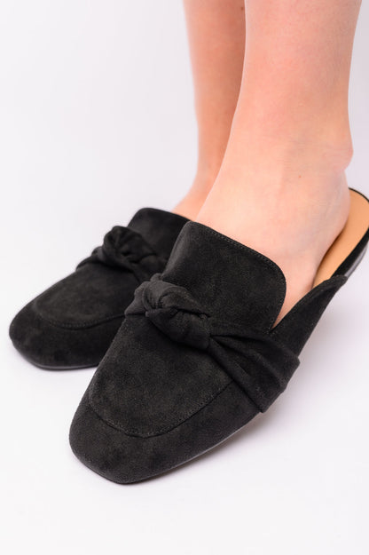 Clingy Mules in Black Faux Suede (Online Exclusive)