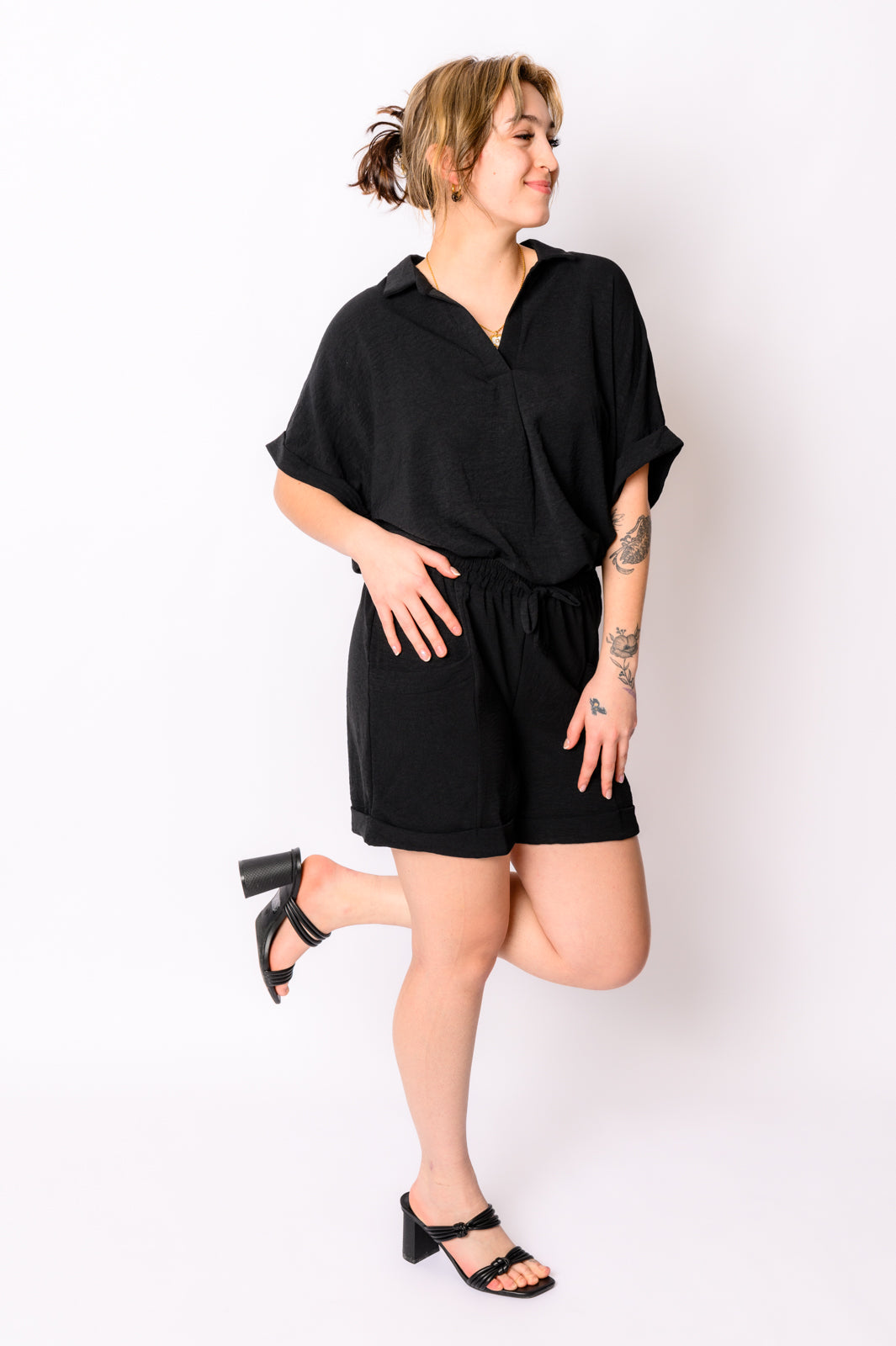 Because I Said So Dolman Sleeve Top in Black (Online Exclusive)