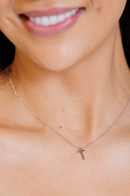 Dainty Silver Cross Necklace (Online Exclusive)