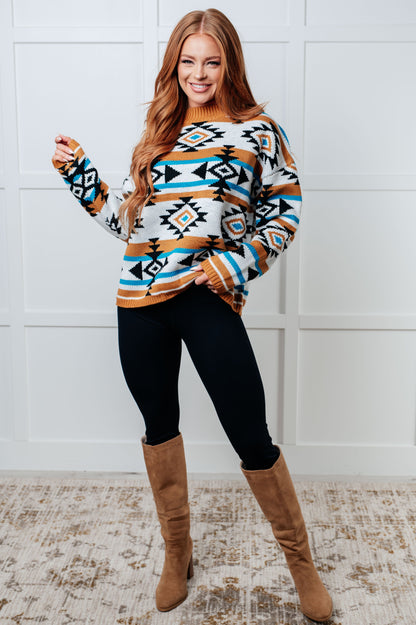 Desert Vibes Geometric Striped Sweater (Online Exclusive)