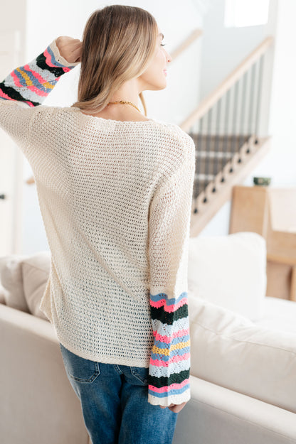 End of the Story Striped Sleeve Sweater (Online Exclusive)