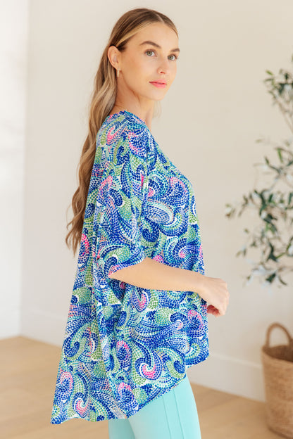 Essential Blouse in Painted Blue Mix (Online Exclusive)