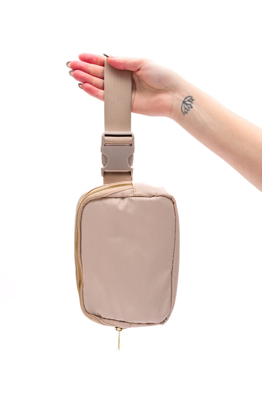 Everywhere I Go Crossbody Belt Bag in Khaki (Online Exclusive)