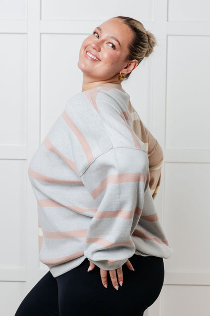 Exceptional Thought Striped Patchwork Sweater (Online Exclusive)