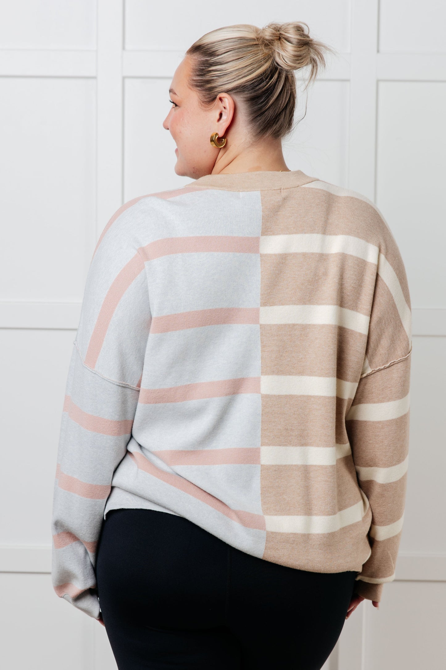 Exceptional Thought Striped Patchwork Sweater (Online Exclusive)